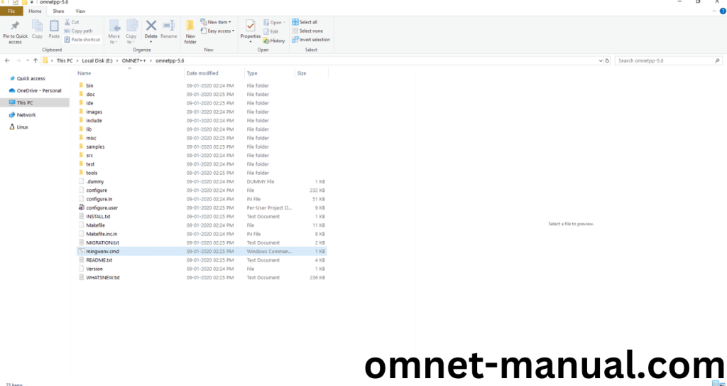 Locating the omnetpp-5.6 Folder