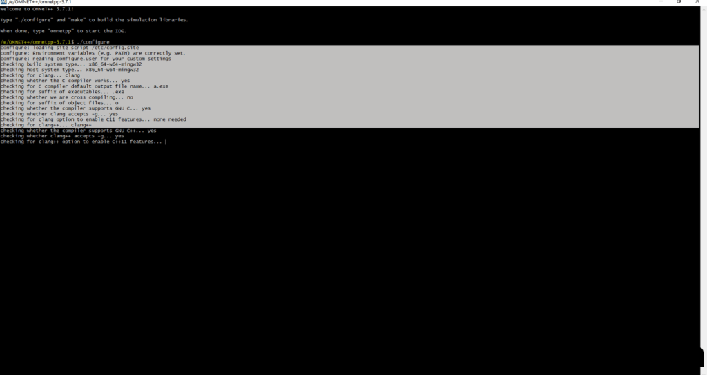 OMNET++ Configuration process