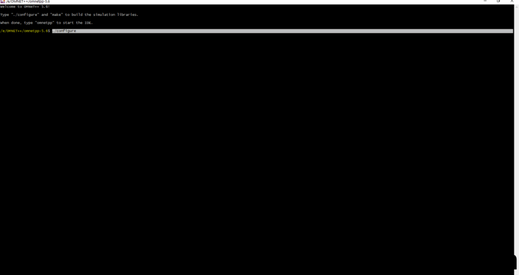 OMNET++ Configuration process