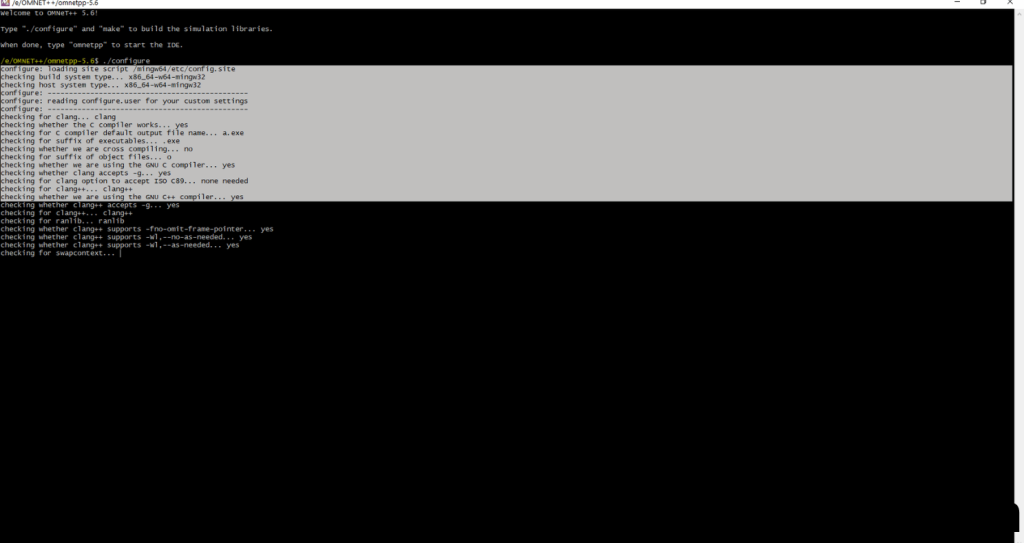 OMNET++ Configuration process