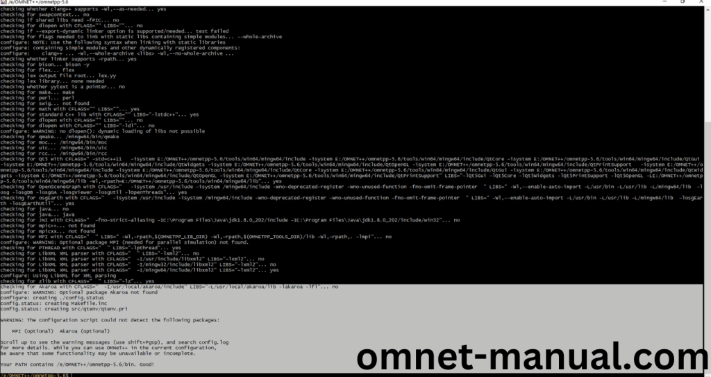 OMNET++ Configuration process